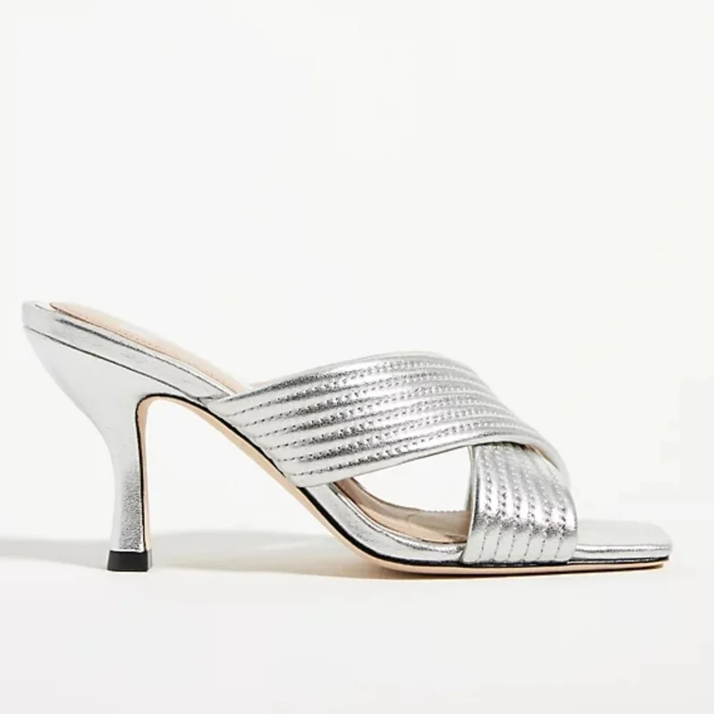 Paige Leigh Open-Toed Silver Heel